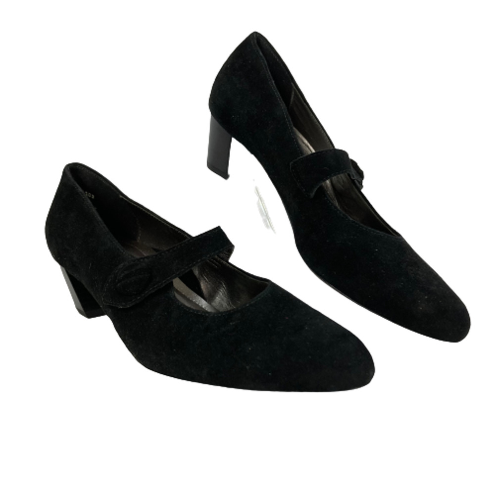 Ara Luftpolster Shoes Womens Sz 6 Black Suede Mary Jane‎ Pointed Toe Pumps Heels
